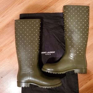 Saint Laurent crystal embellished rainboot 41 11